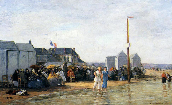  Eugene-Louis Boudin Trouville, Bathing Hour - Art Print
