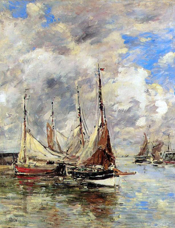  Eugene-Louis Boudin Trouville, the Piers, High Tide - Art Print