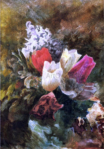  John La Farge Tulips and Hyacinths - Art Print