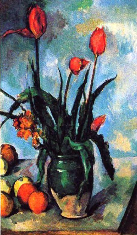  Paul Cezanne Tulips in a Vase - Art Print
