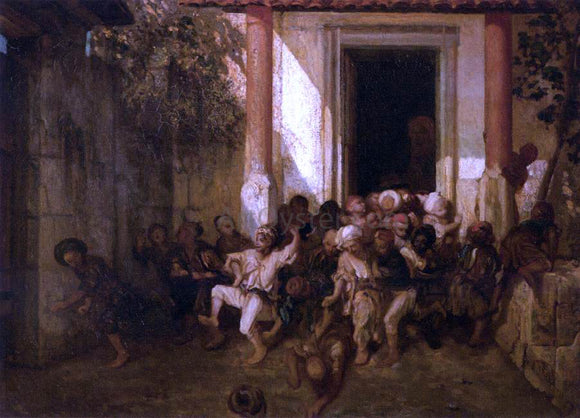  Alexandre Gabriel Decamps Turkish Boys Let out of School - Art Print