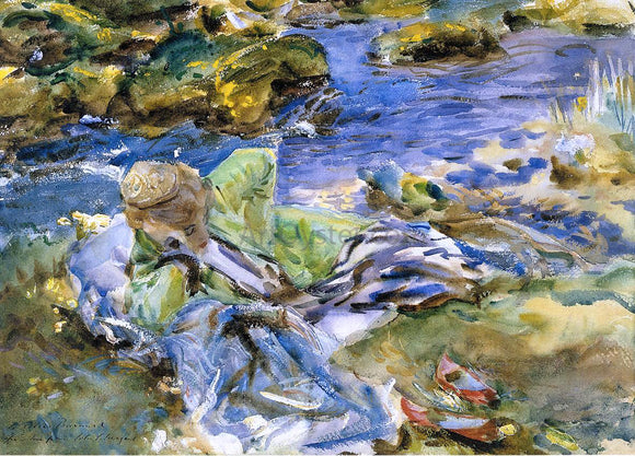  John Singer Sargent Turkish Woman by a Stream - Art Print