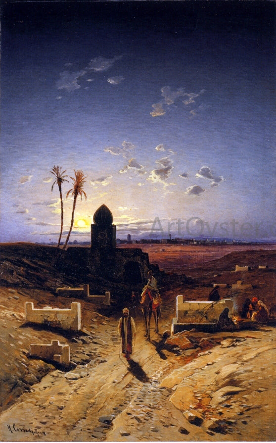  Hermann Solomon Corrodi Twilight in the Desert - Art Print