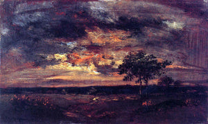  Theodore Rousseau Twilight Landscape - Art Print