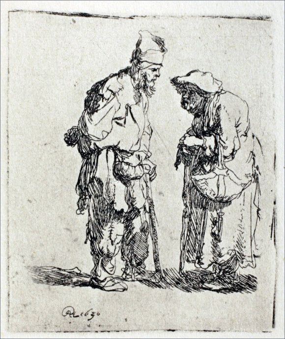  Rembrandt Van Rijn Two Beggars, a Man and Woman - Art Print