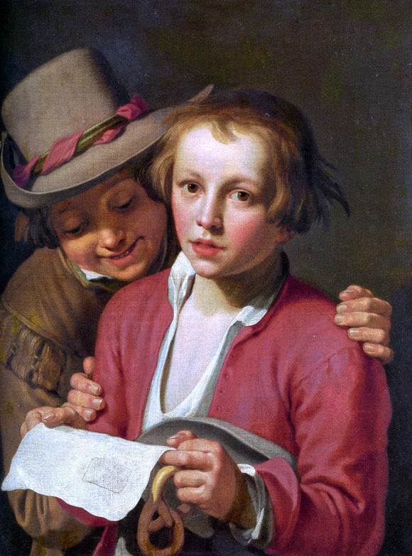  Abraham Bloemaert Two Boys Singing from Sheet of Paper - Art Print