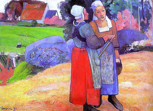  Paul Gauguin Two Breton Peasants on the Road - Art Print