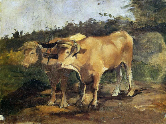 Henri De Toulouse-Lautrec Two Bulls Wearing a Yoke - Art Print