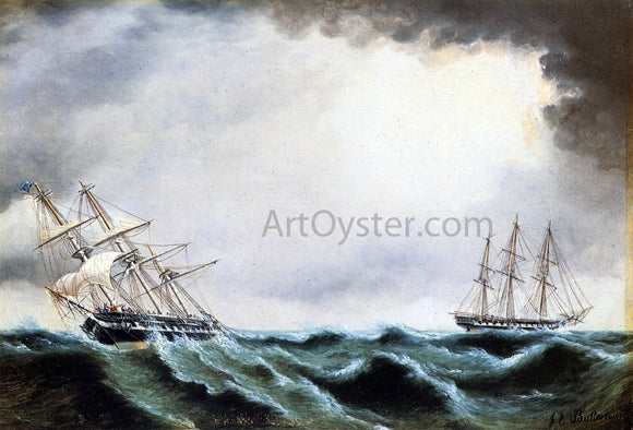  James E Buttersworth Two Clipper Ships - Art Print