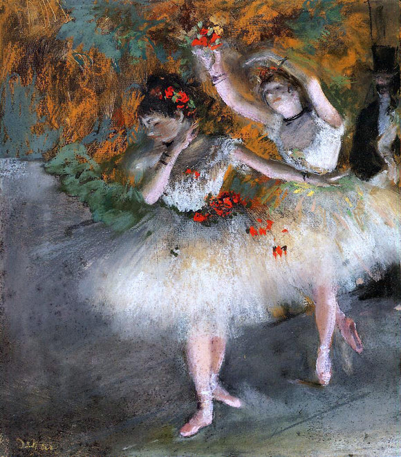  Edgar Degas Two Dancers Entering the Stage - Art Print
