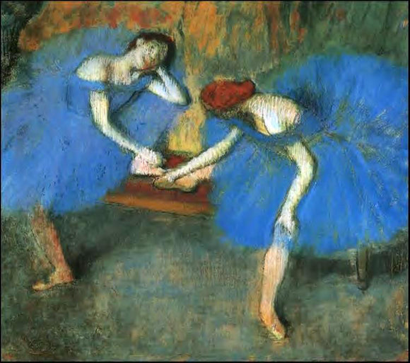  Edgar Degas Two Dancers in Blue - Art Print