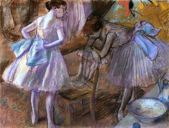  Edgar Degas Two Dancers in Their Dressing Room - Art Print