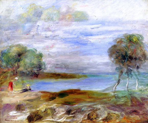  Pierre Auguste Renoir Two Figures by the Water - Art Print