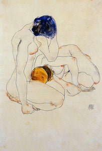  Egon Schiele Two Friends - Art Print