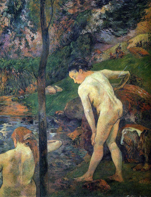  Paul Gauguin Two Girls Bathing - Art Print