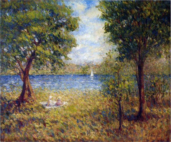  Henri Lebasque Two Girls by the Eau river - Art Print