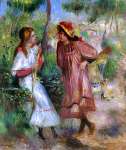  Pierre Auguste Renoir Two Girls in the Garden at Montmartre - Art Print