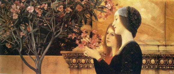  Gustav Klimt Two Girls with an Oleander - Art Print