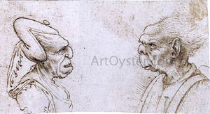  Francesco Melzi Two Grotesque Heads - Art Print