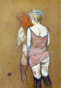  Henri De Toulouse-Lautrec Two Half-Naked Women Seen from Behind in the Rue des Moulins Brothel - Art Print