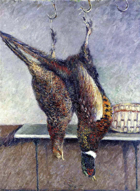  Gustave Caillebotte Two Hanging Pheasants - Art Print