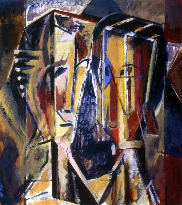  Alfred Henry Maurer Two Heads with Yellow Background - Art Print