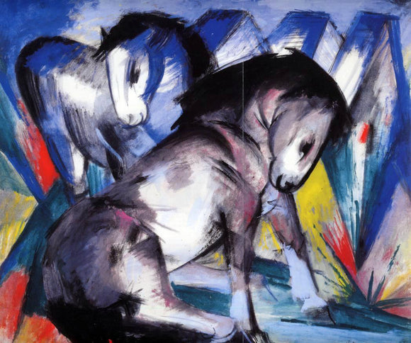  Franz Marc Two Horses - Art Print