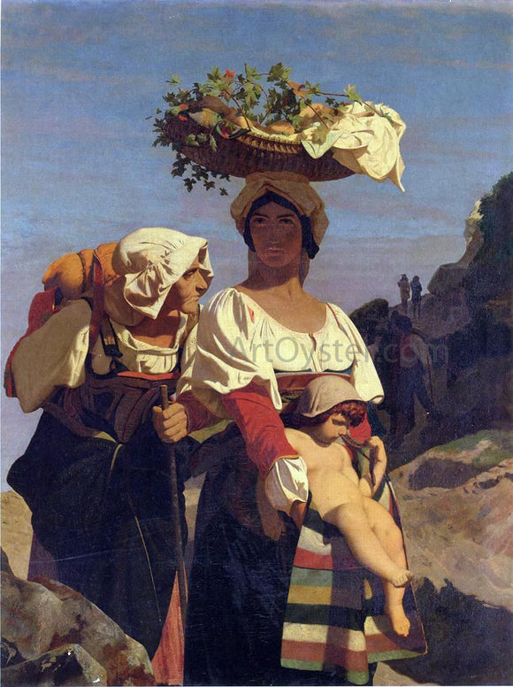  Jean-Leon Gerome Two Italian Peasant Women and an Infant - Art Print