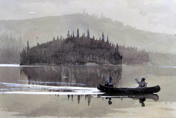  Winslow Homer Two Men in a Canoe - Art Print