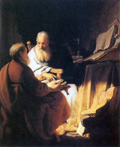  Rembrandt Van Rijn Two Old Men Disputing (St Peter and St Paul) - Art Print