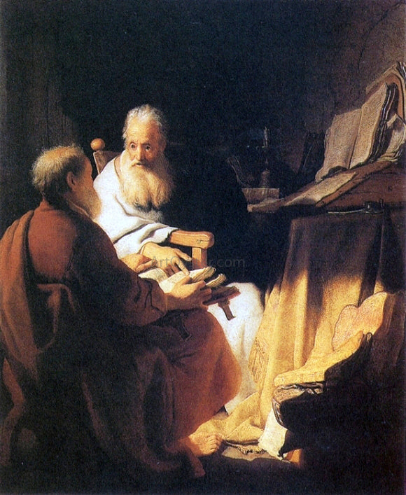  Rembrandt Van Rijn Two Old Men Disputing (St Peter and St Paul) - Art Print