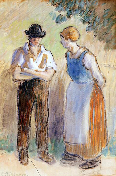  Camille Pissarro Two Peasants - Art Print