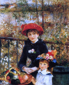  Pierre Auguste Renoir At the Terrace (also known as Two Sisters) - Art Print