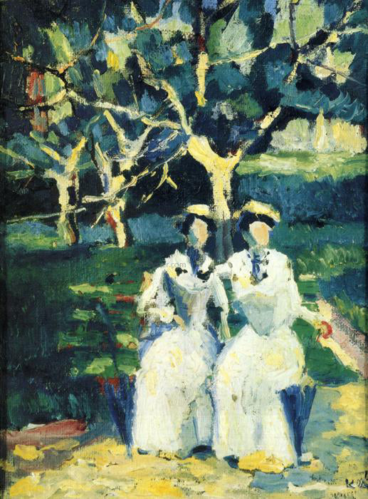  Kazimir Malevich Two Women in a Garden - Art Print