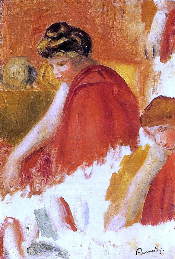  Pierre Auguste Renoir Two Women in Red Robes - Art Print