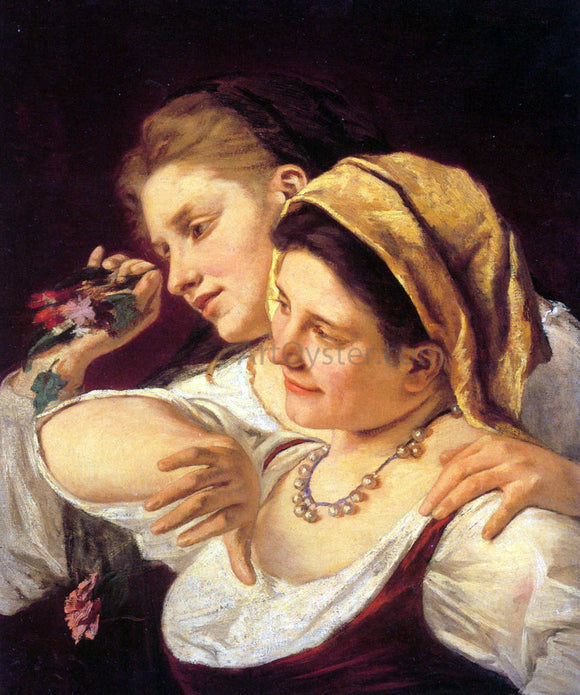 Mary Cassatt Two Women Throwing Flowers During Carnival - Art Print