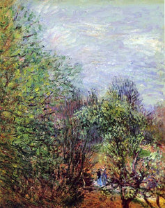  Alfred Sisley Two Women Walking Along the Riverbank - Art Print
