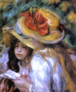  Pierre Auguste Renoir Two Young Girls Reading - Art Print