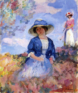  Henri Lebasque Two Young Women in the Field - Art Print