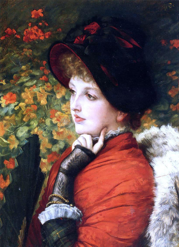  James Tissot Type of Beauty (also known as Kathleen Newton) - Art Print