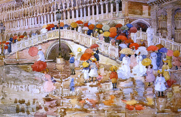  Maurice Prendergast Umbrellas in the Rain - Art Print