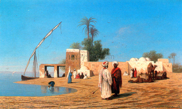  Charles Theodore Frere Un vilage aux bords de Nil - Haute Egypte - Art Print