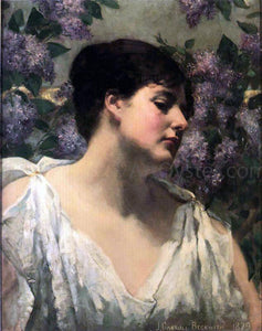  James Carroll Beckwith Under the Lilacs - Art Print