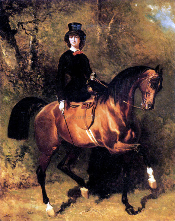 Alfred De Dreux Une Amazone Au Bois De Boulogne - Art Print
