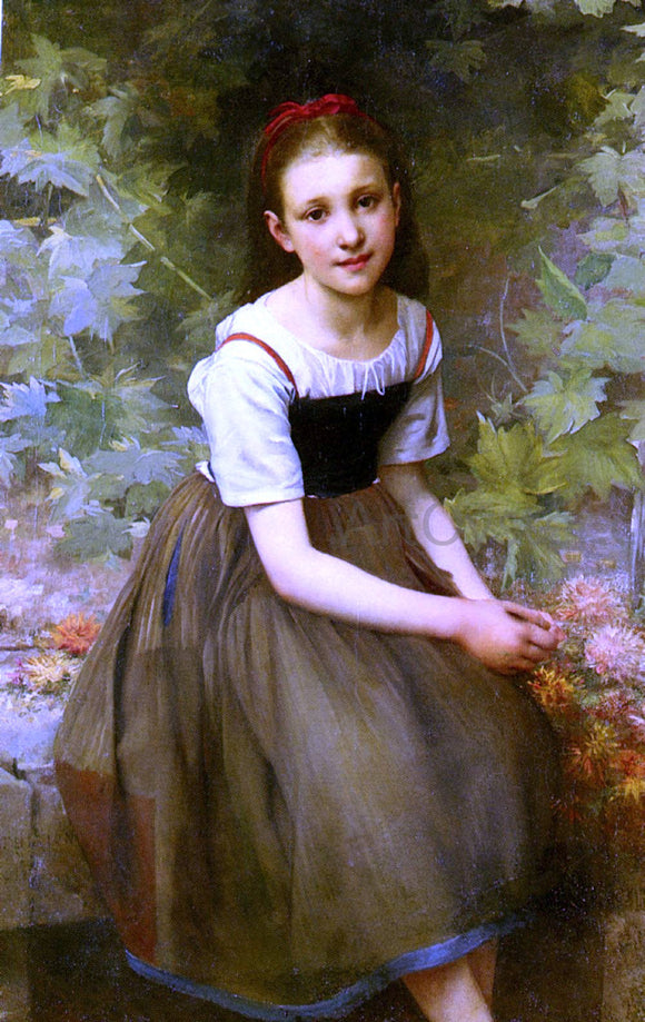 Charles Victor Thirion Une Jeune Fille Aux Fleurs - Art Print