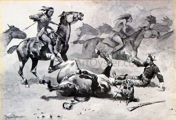  Frederic Remington Unhorsed - Art Print