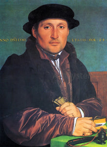  The Younger Hans Holbein Unknown Young Man at His Office Desk - Art Print