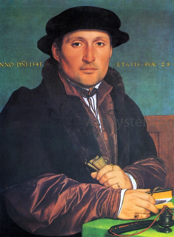  The Younger Hans Holbein Unknown Young Man at His Office Desk - Art Print