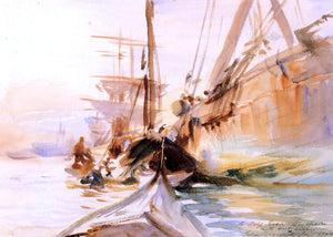  John Singer Sargent Unloading Boats, Venice - Art Print