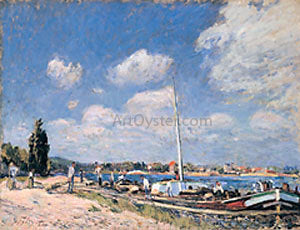  Alfred Sisley Unloading the Barges at Billancourt - Art Print